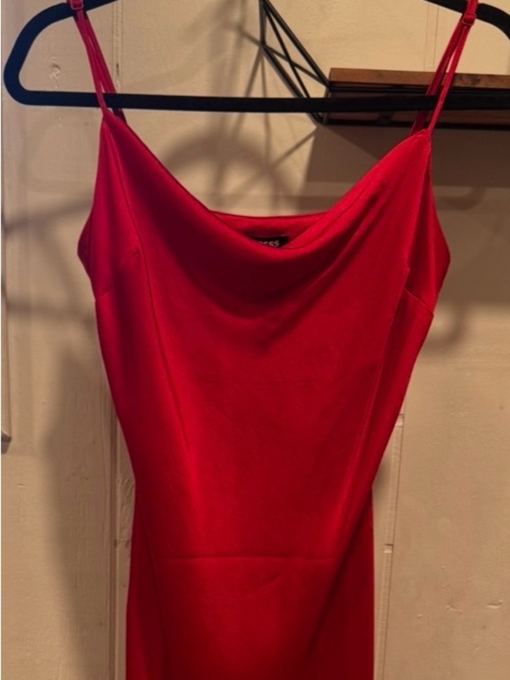 Express Red Cowl-Neck Maxi Slip Dress